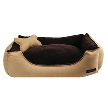 Görseli Galeri görüntüleyiciye yükleyin, KAHVE PELUŞLU PET YATAĞI (KEDİ VE KÖPEK)