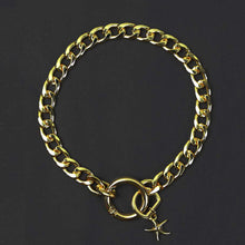 Görseli Galeri görüntüleyiciye yükleyin, NATZIONE PASLANMAZ ÇELİK ALTIN KAPLAMA UÇLU KEDİ KÖPEK ZİNCİR KOLYESİ