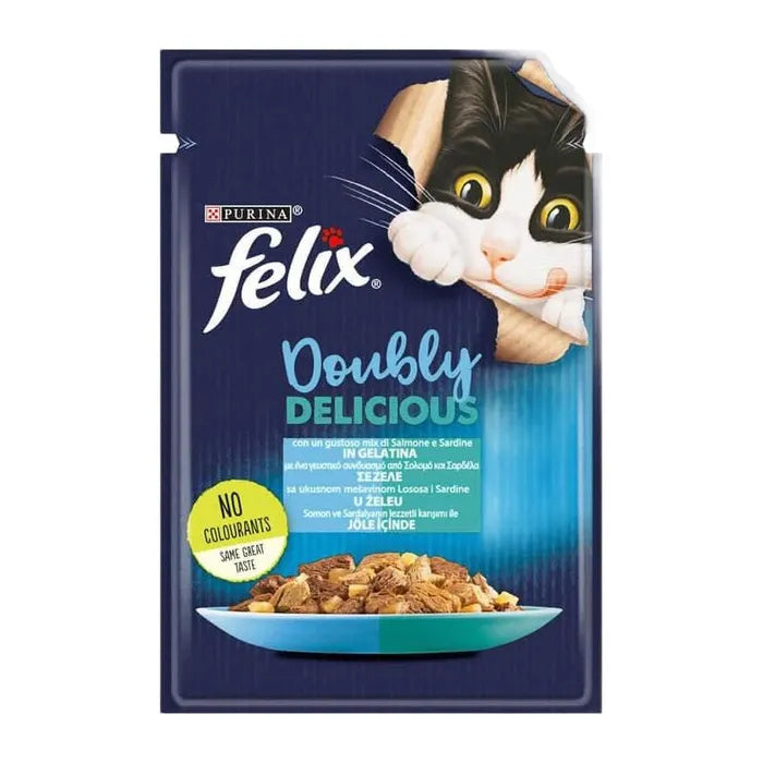 Felix Çifte Lezzet Somon & Alabalık Kedi Yaş Mama 85 Gr